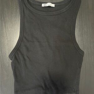 Zara Black Cropped Tank Top